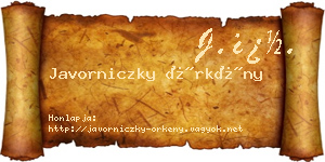 Javorniczky Örkény névjegykártya